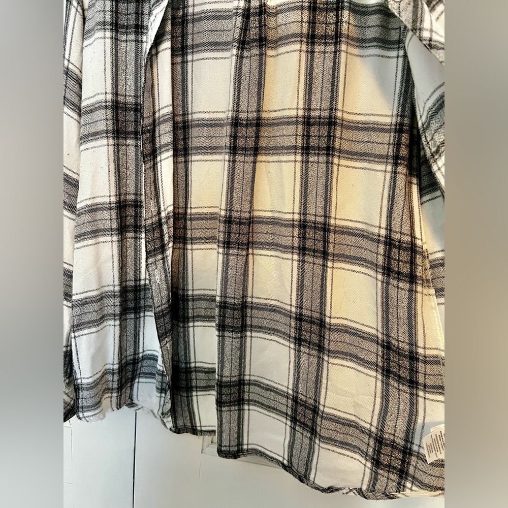 Rails Hunter Women’s Plaid Button-Down Shirt White Charcoal Medium - Picture 5 of 9